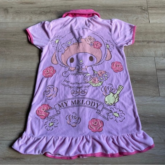 Y2K Sanrio My Melody dress tunic zip up beach cover up terry cloth - Picture 9 of 13